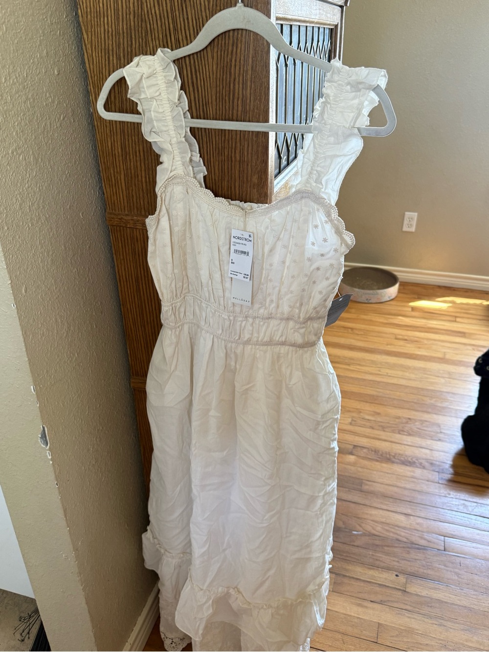 Nordstrom White Ruffled Maxi Dress